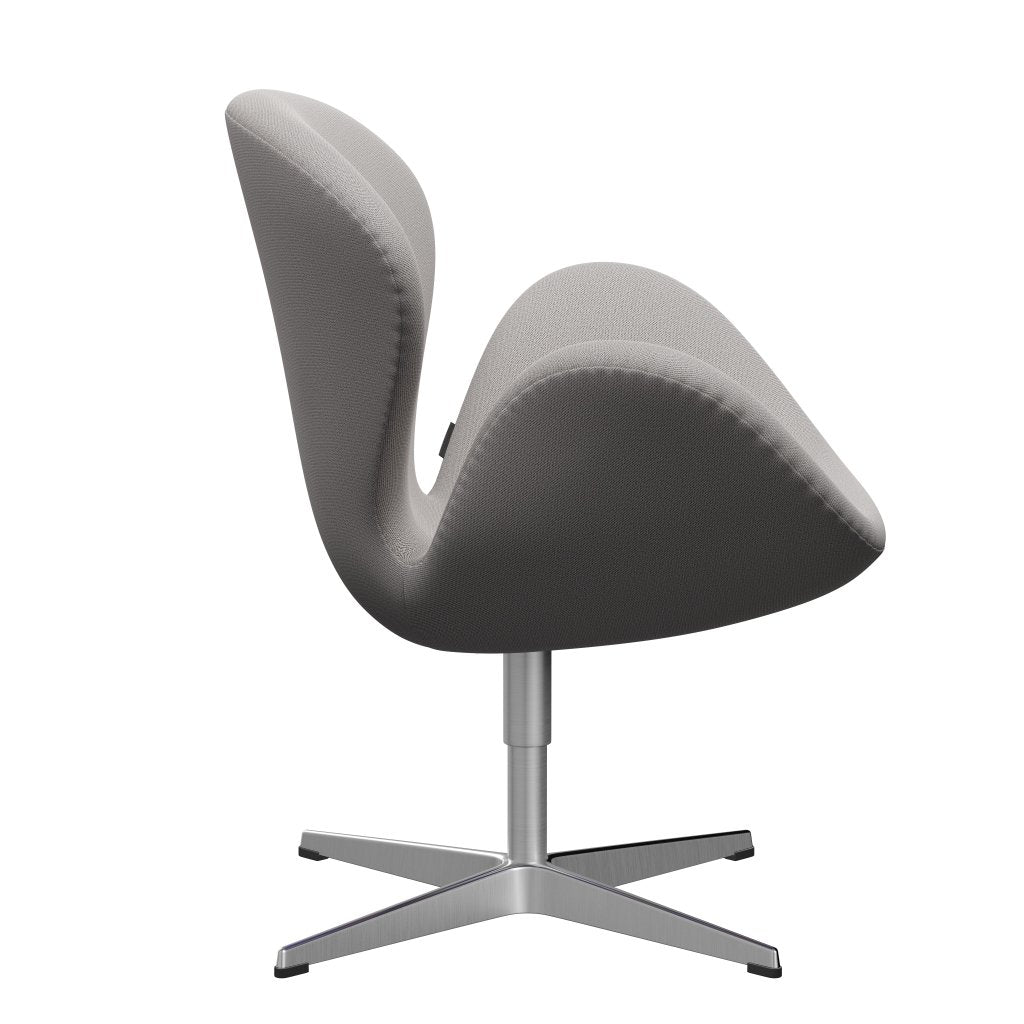 Fritz Hansen Swan Lounge Chair, Satin Brushed Aluminium/Capture Grey