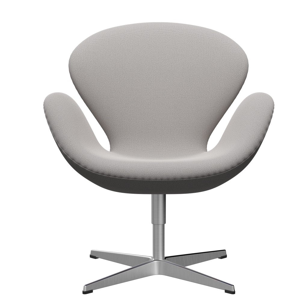 Fritz Hansen Swan Lounge Chair, satén kartáčovaný hliník/zachycení šedé