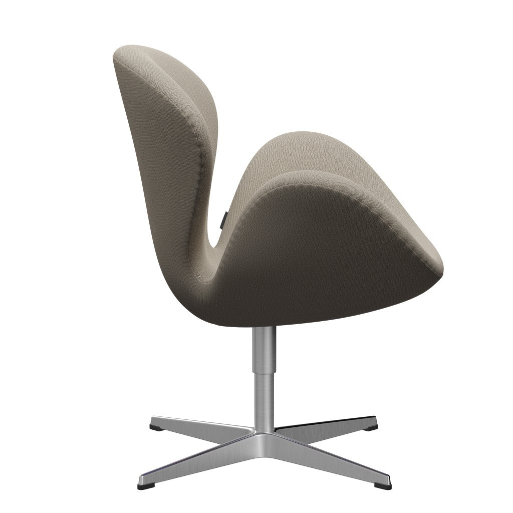 Fritz Hansen Swan Lounge Chair, saténový kartáčovaný hliník/zachycení šedý písek