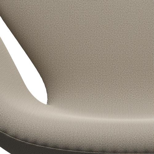 Fritz Hansen Swan Lounge Chair, Satin Brushed Aluminium/Capture Grey Sand