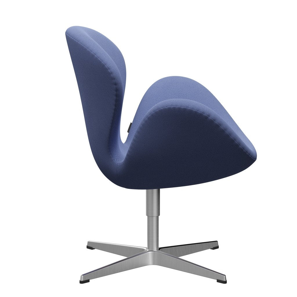 Fritz Hansen Swan Lounge Chair, saténový kartáčovaný hliník/zachycení světle modré (4901)