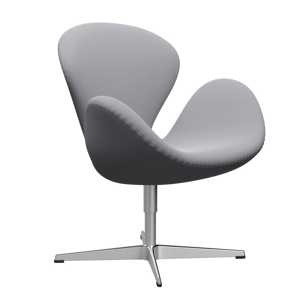 Fritz Hansen Swan Lounge Chair, satén kartáčovaný hliník/zachycení světle šedé