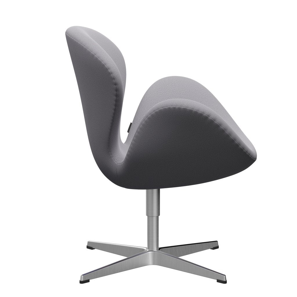 Fritz Hansen Swan Lounge Chair, satén kartáčovaný hliník/zachycení světle šedé