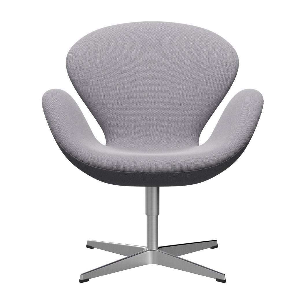 Fritz Hansen Swan Lounge Chair, satén kartáčovaný hliník/zachycení světle šedé