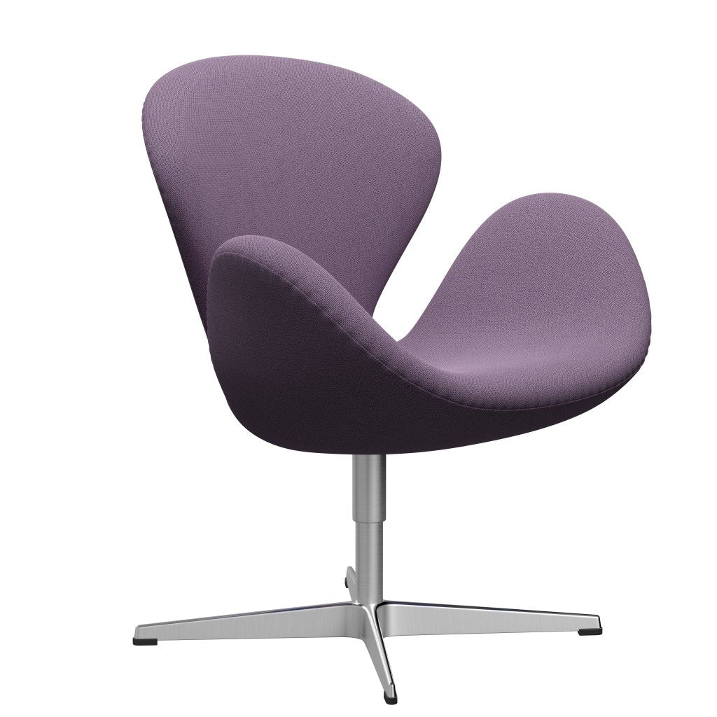 Fritz Hansen Swan Lounge Chair, satén kartáčovaný hliník/zachycení světla Violet