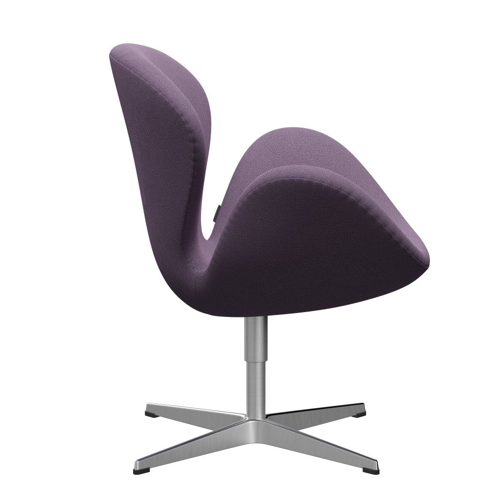 Fritz Hansen Swan Lounge Chair, satén kartáčovaný hliník/zachycení světla Violet