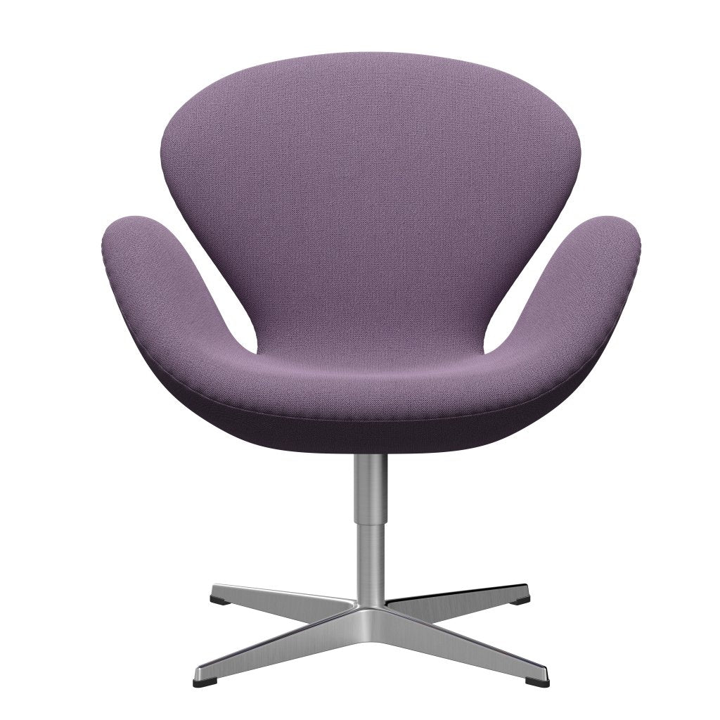 Fritz Hansen Swan Lounge Chair, satén kartáčovaný hliník/zachycení světla Violet