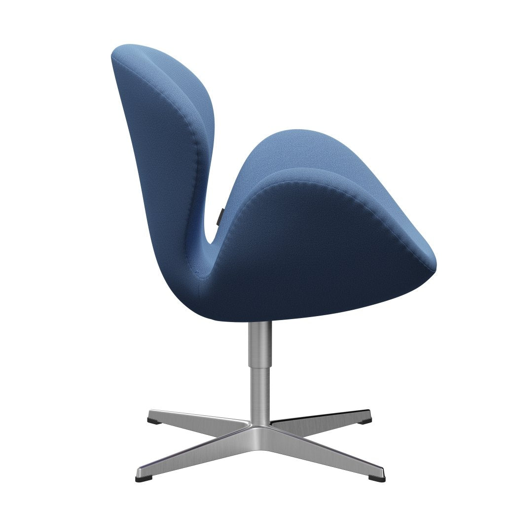 Fritz Hansen Swan Lounge Chair, satén kartáčovaný hliník/zachycení Instant Blue