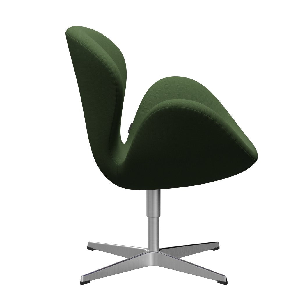 Fritz Hansen Swan Lounge Chair, satén kartáčovaný hliník/Capture Moss Green