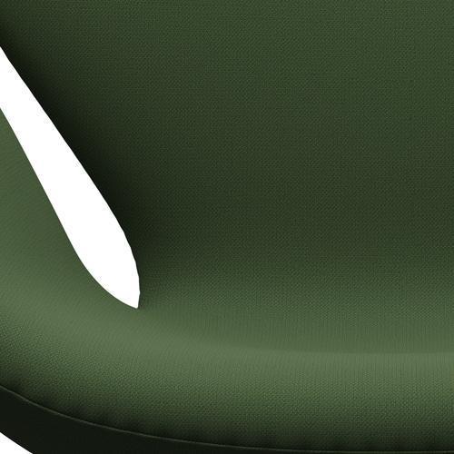 Fritz Hansen Swan Lounge Chair, satén kartáčovaný hliník/Capture Moss Green