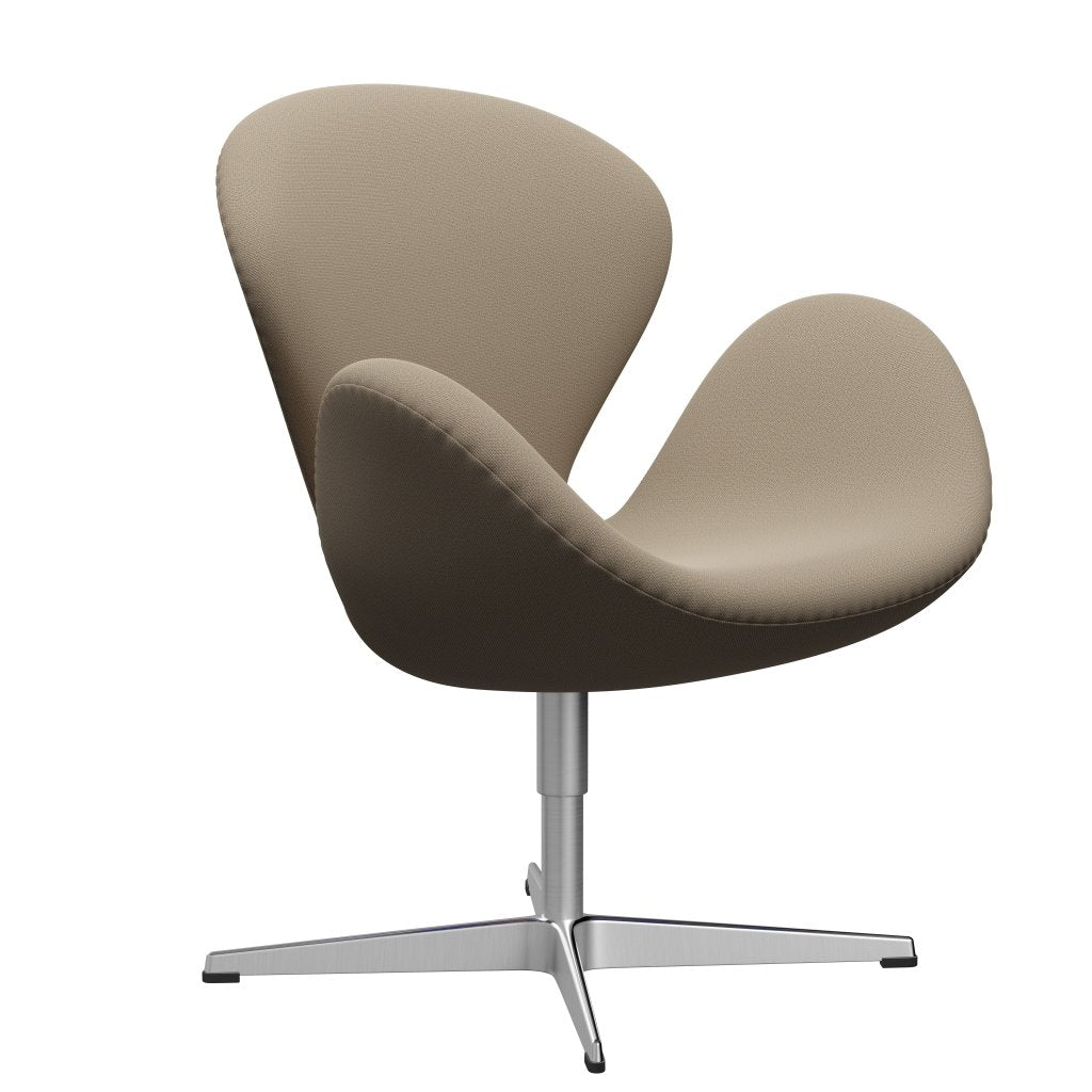 Fritz Hansen Swan Lounge Chair, saténový kartáčovaný hliník/zachycovací písek