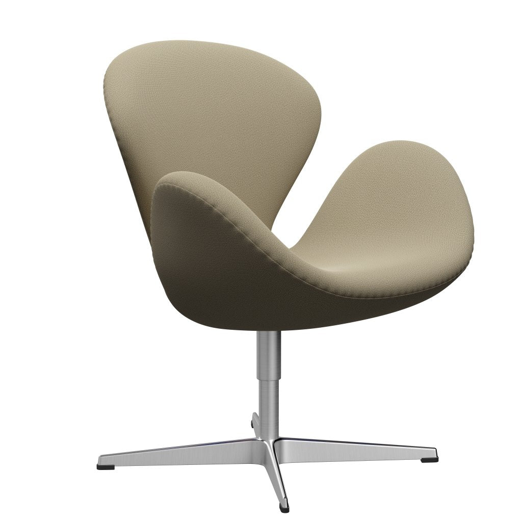 Fritz Hansen Swan Lounge Chair, Satin Brushed Aluminium/Capture Sand Colours