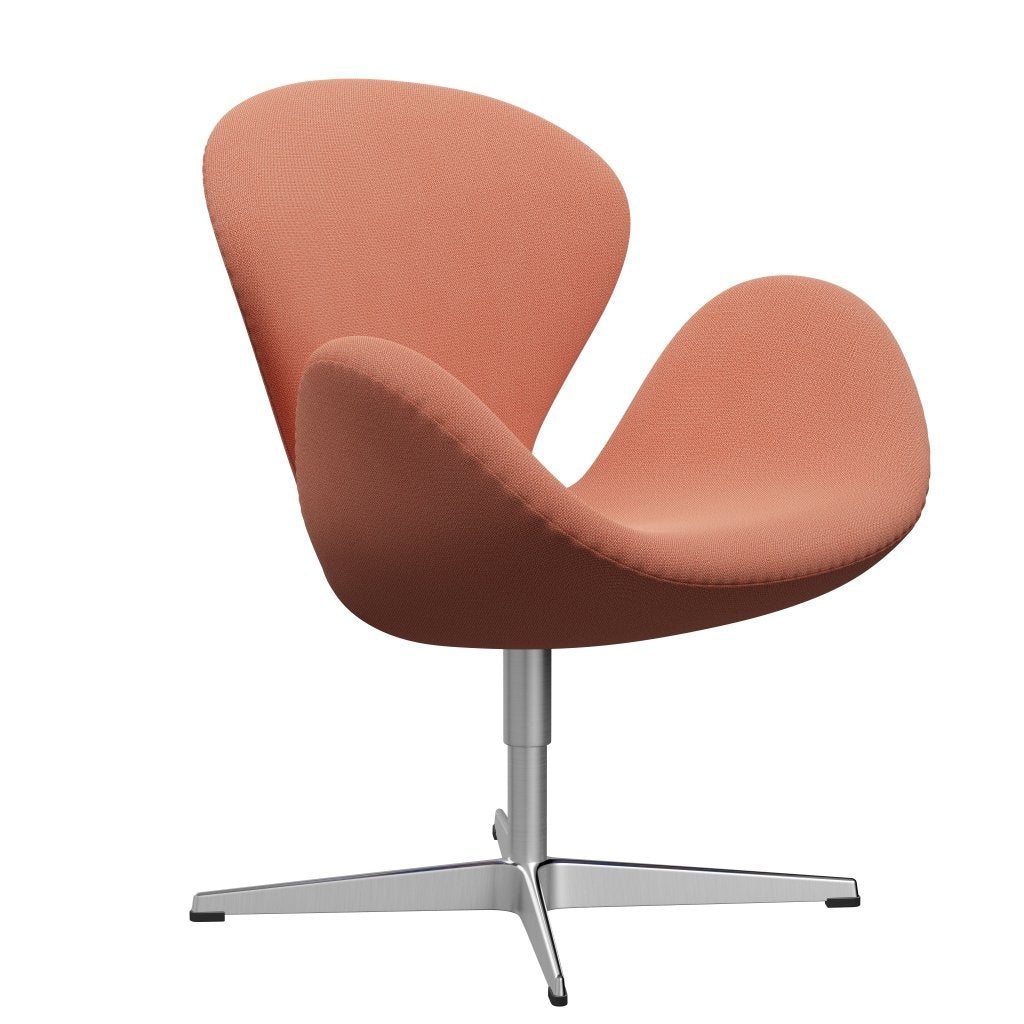 Fritz Hansen Swan Lounge Chair, Satin Brushed Aluminium/Capture Burnt Orange