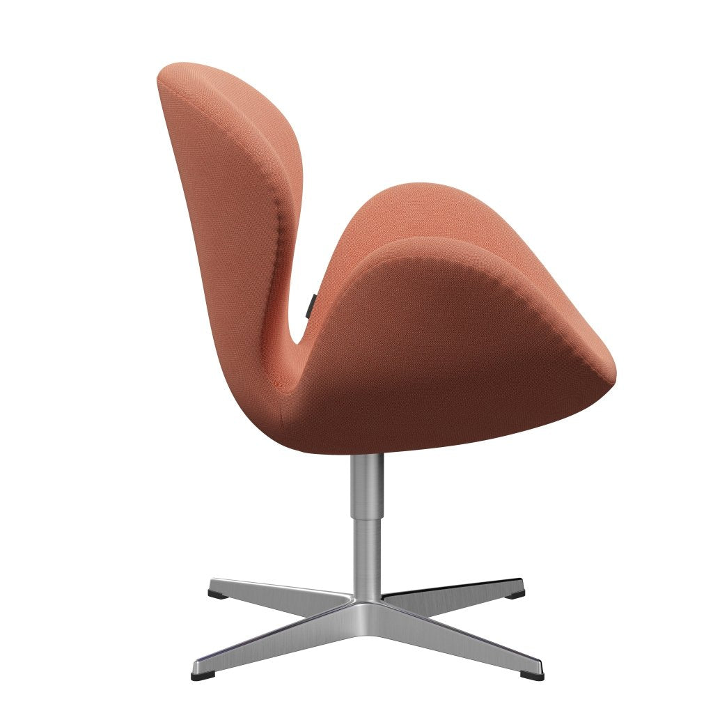 Fritz Hansen Swan Lounge Chair, satén kartáčovaný hliník/zachycení spálené oranžové