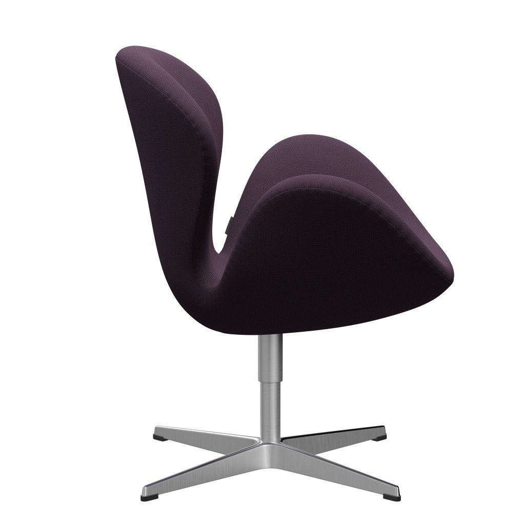 Fritz Hansen Swan Lounge Chair, satén kartáčovaný hliník/zachycení fialové tmy