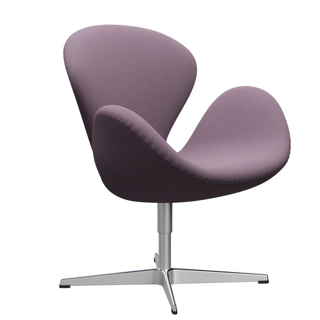 Fritz Hansen Swan Lounge Chair, satén kartáčovaný hliník/zachycení fialové/hnědé