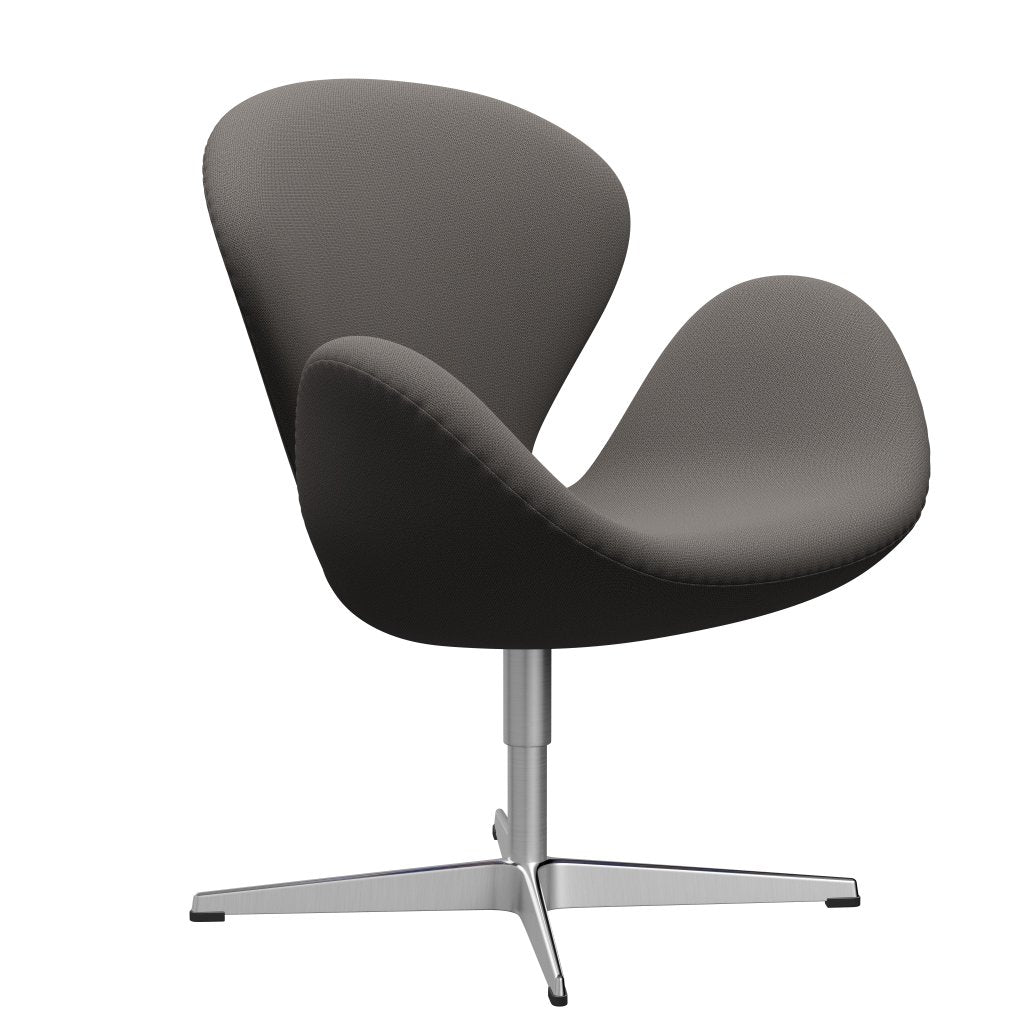 Fritz Hansen Swan Lounge Chair, satén kartáčovaný hliník/zachycení teplé tmavé šedé