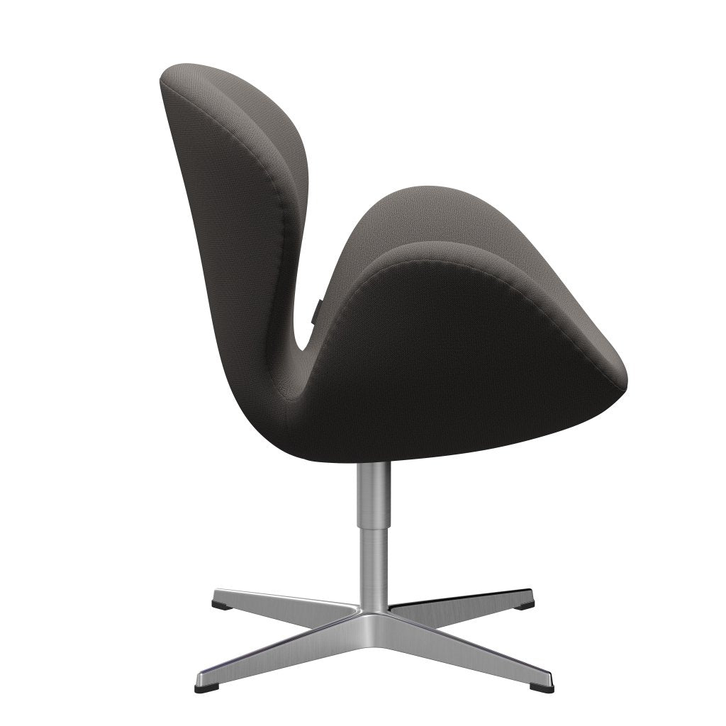 Fritz Hansen Swan Lounge Chair, Satin Brushed Aluminium/Capture Warm Dark Grey