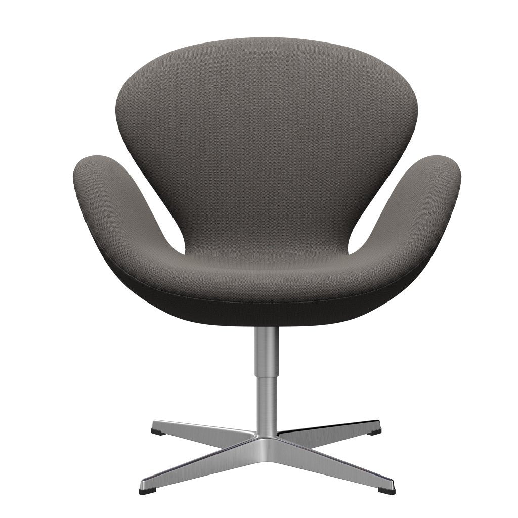 Fritz Hansen Swan Lounge Chair, satén kartáčovaný hliník/zachycení teplé tmavé šedé