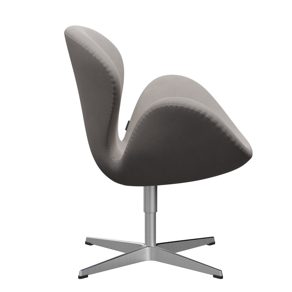 Fritz Hansen Swan Lounge Chair, satén kartáčovaný hliník/zachycení teplé šedé světlo