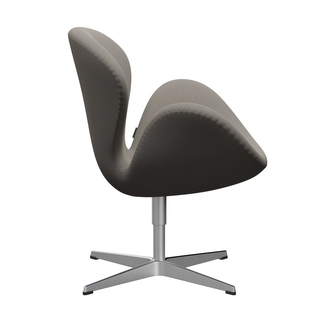 Fritz Hansen Swan Lounge Chair, satén kartáčovaný hliník/zachycení teplé šedé