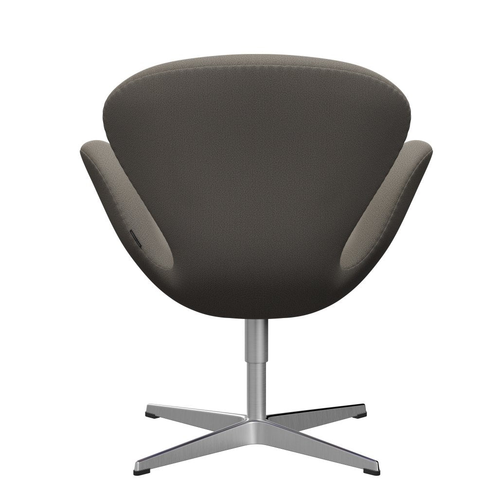 Fritz Hansen Swan Lounge Chair, Satin Brushed Aluminium/Capture Warm Grey