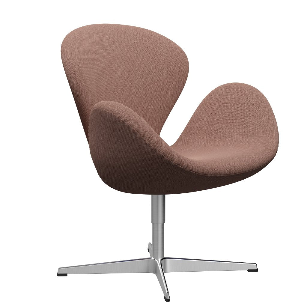 Fritz Hansen Swan Lounge Chair, satén kartáčovaný hliník/zachycení cihly/červená