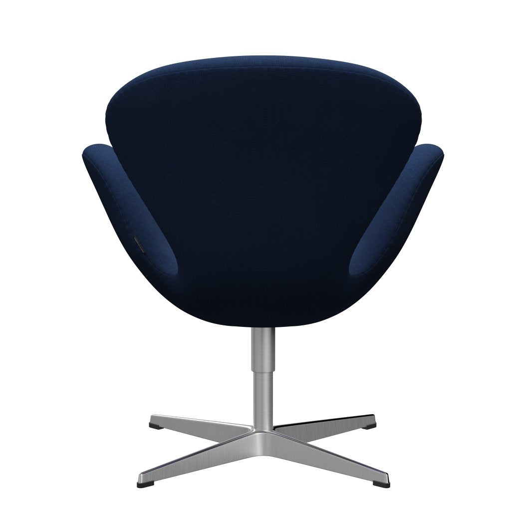 Fritz Hansen Swan Lounge Chair, Satin Brushed Aluminium/Christianshavn Blue Uni