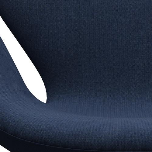 Fritz Hansen Swan Lounge Chair, Satin Brushed Aluminium/Christianshavn Dark Blue