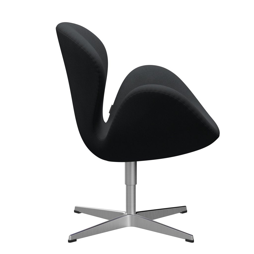 Fritz Hansen Swan Lounge Chair, satén kartáčovaný hliník/Christianshavn Dark Grey