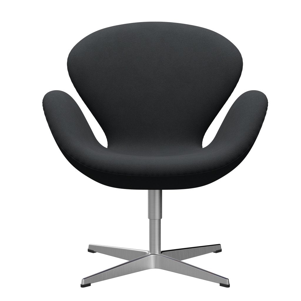 Fritz Hansen Swan Lounge Chair, satén kartáčovaný hliník/Christianshavn Dark Grey