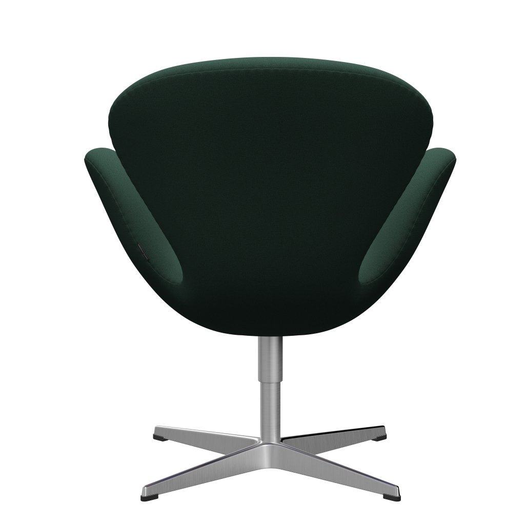 Fritz Hansen Swan Lounge Chair, satén kartáčovaný hliník/Christianshavn Dark Green Uni