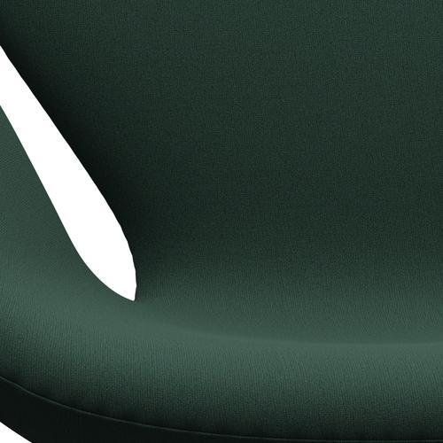 Fritz Hansen Swan Lounge Chair, satén kartáčovaný hliník/Christianshavn Dark Green Uni