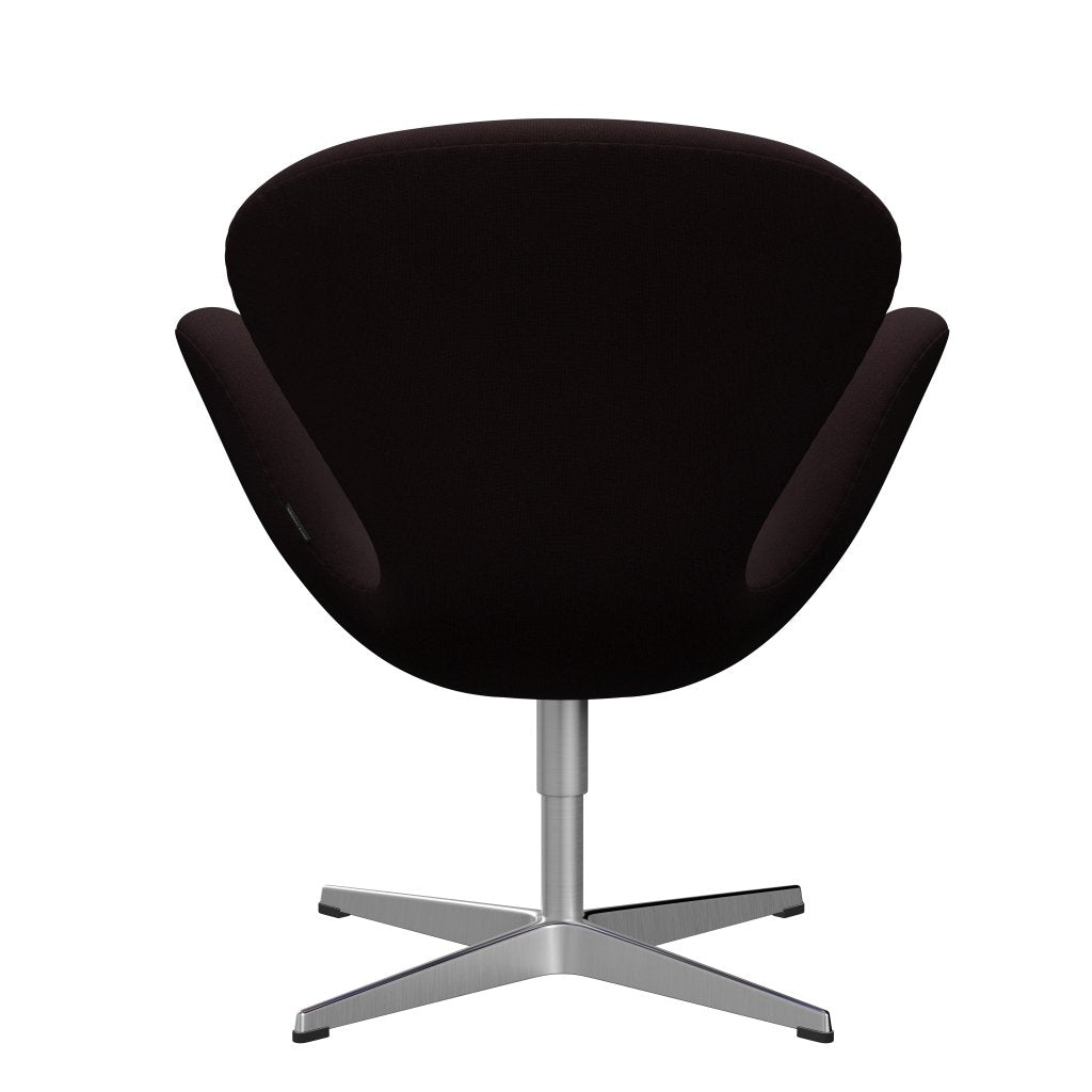 Fritz Hansen Swan Lounge Chair, Satin Brushed Aluminium/Christianshavn Dark Red Uni