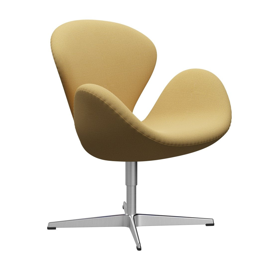 Fritz Hansen Swan Lounge Chair, satén kartáčovaný hliník/Christianshavn Yellow