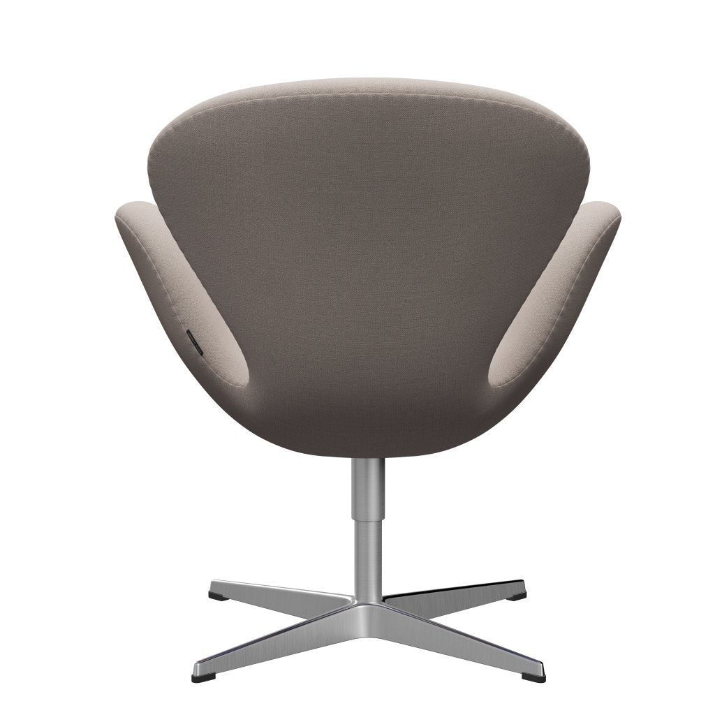 Fritz Hansen Swan Lounge Chair, Satin Brushed Aluminium/Christianshavn Light Beige