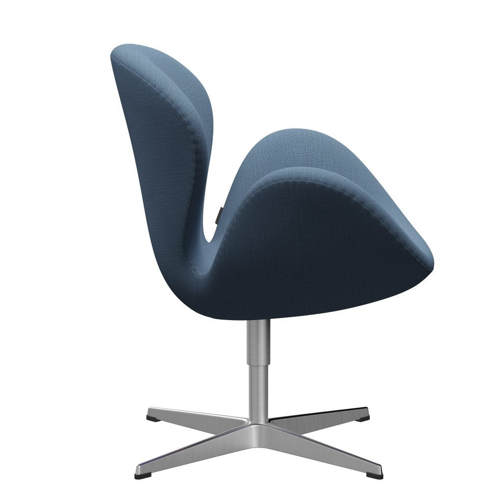 Fritz Hansen Swan Lounge Chair, satén kartáčovaný hliník/Christianshavn Light Blue