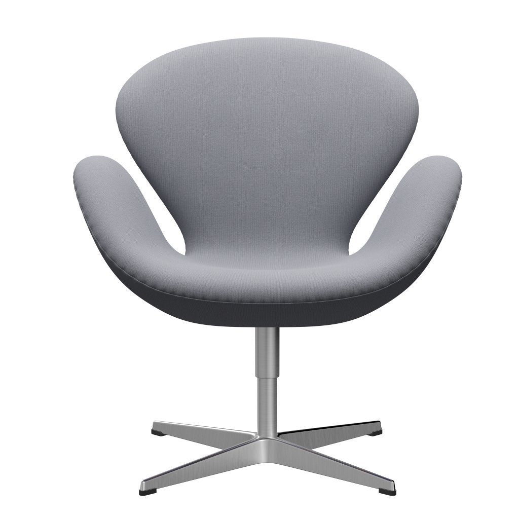 Fritz Hansen Swan Lounge Chair, satén kartáčovaný hliník/Christianshavn Light Grey Plain