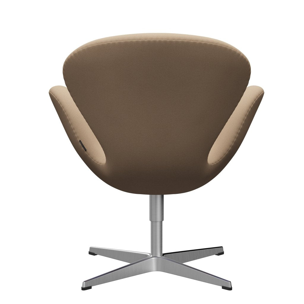 Fritz Hansen Swan Lounge Chair, satén kartáčovaný hliník/pohodlí béžová (61003)