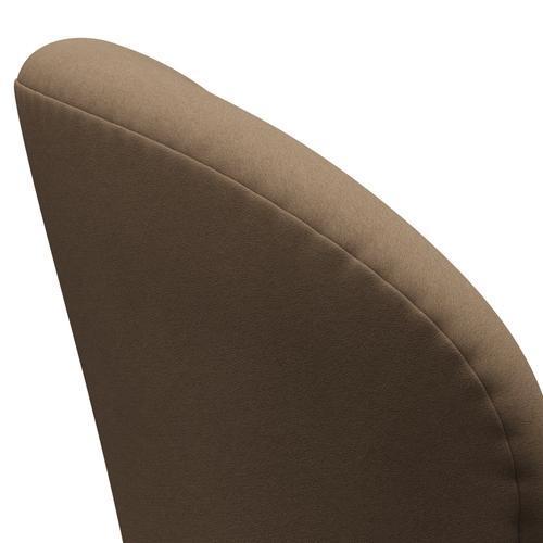 Fritz Hansen Swan Lounge Chair, satén kartáčovaný hliník/pohodlí béžové/hnědé