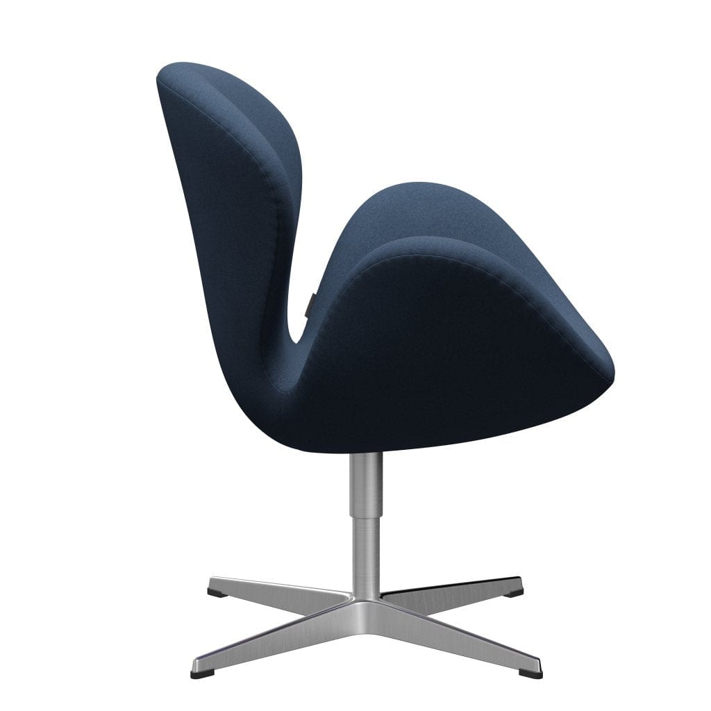 Fritz Hansen Swan Lounge Chair, satén kartáčovaný hliník/pohodlí tmavě šedá (09074)