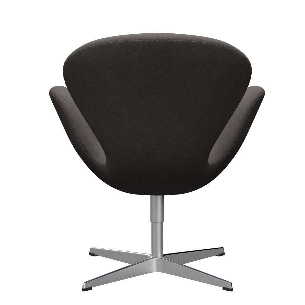 Fritz Hansen Swan Lounge Chair, Satin Brushed Aluminium/Comfort Dark Grey (60008)