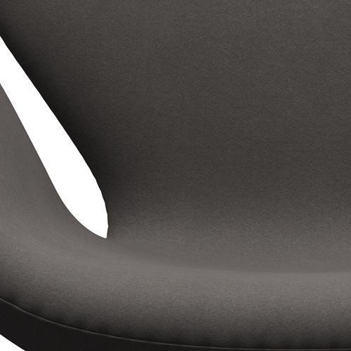 Fritz Hansen Swan Lounge Chair, satén kartáčovaný hliník/pohodlí tmavě šedá (60008)