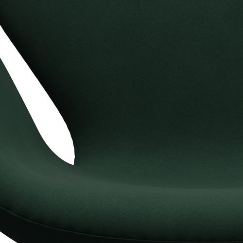 Fritz Hansen Swan Lounge Chair, Satin Brushed Aluminium/Comfort Dark Green