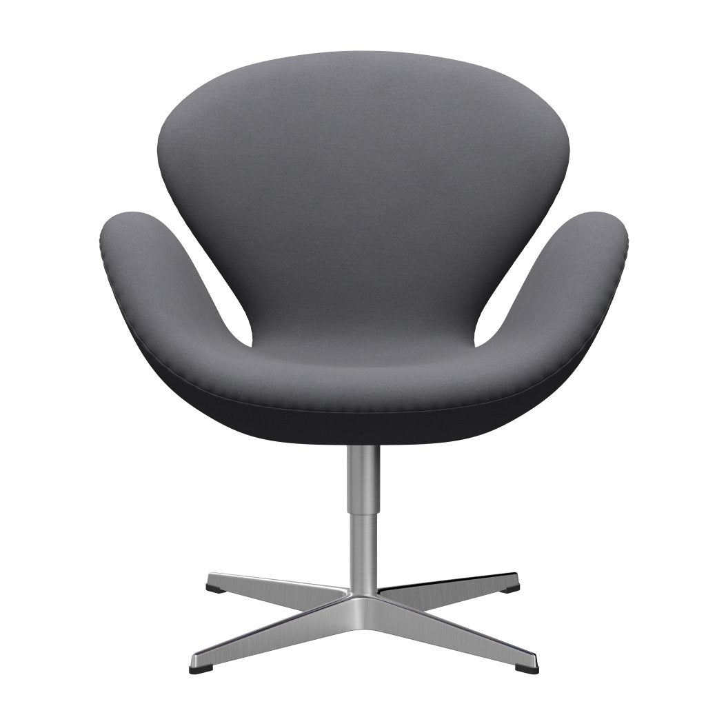 Fritz Hansen Swan Lounge Chair, satén kartáčovaný hliník/pohodlí šedá (01012)