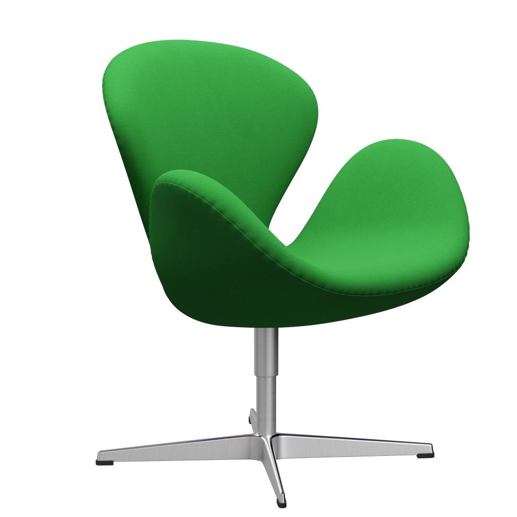 Fritz Hansen Swan Lounge Chair, saténová kartáčovaná hliník/pohodlí zelená (68003)