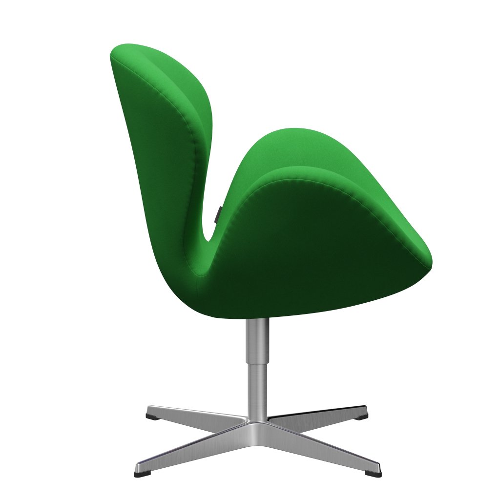 Fritz Hansen Swan Lounge Chair, Satin Brushed Aluminium/Comfort Green (68003)