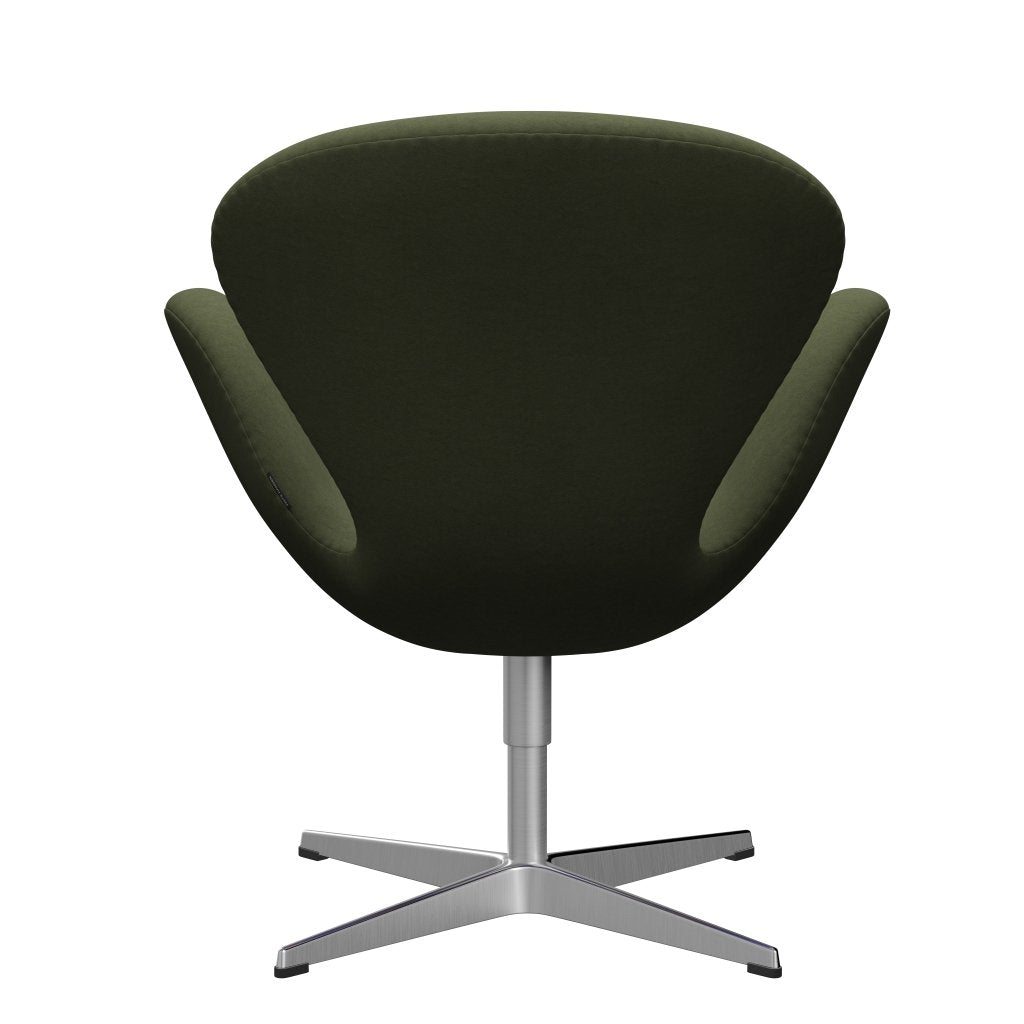 Fritz Hansen Swan Lounge Chair, Satin Brushed Aluminium/Comfort Green/Grey