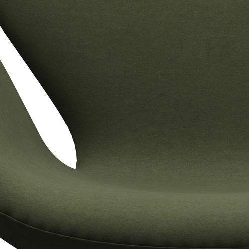 Fritz Hansen Swan Lounge Chair, satén kartáčovaný hliník/pohodlí zelená/šedá