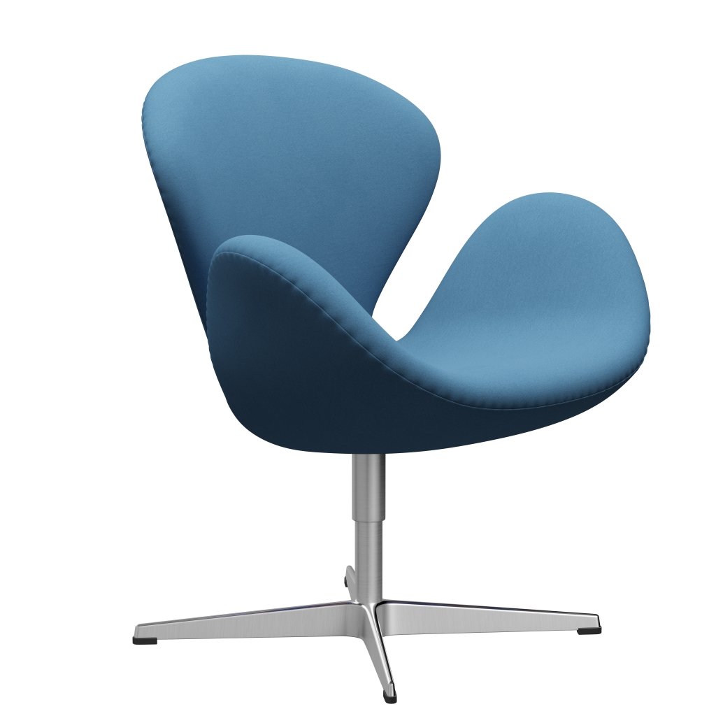 Fritz Hansen Swan Lounge Chair, saténový kartáčovaný hliník/pohodlí světle modrá (01124)